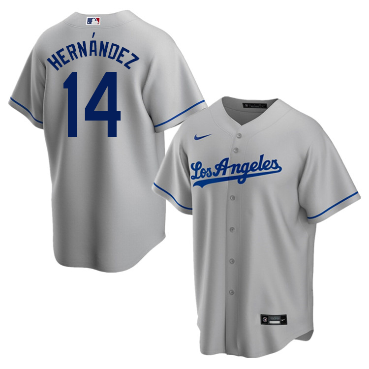 Nike Men #14 Enrique Hernandez Los Angeles Dodgers Baseball Jerseys Sale-Gray